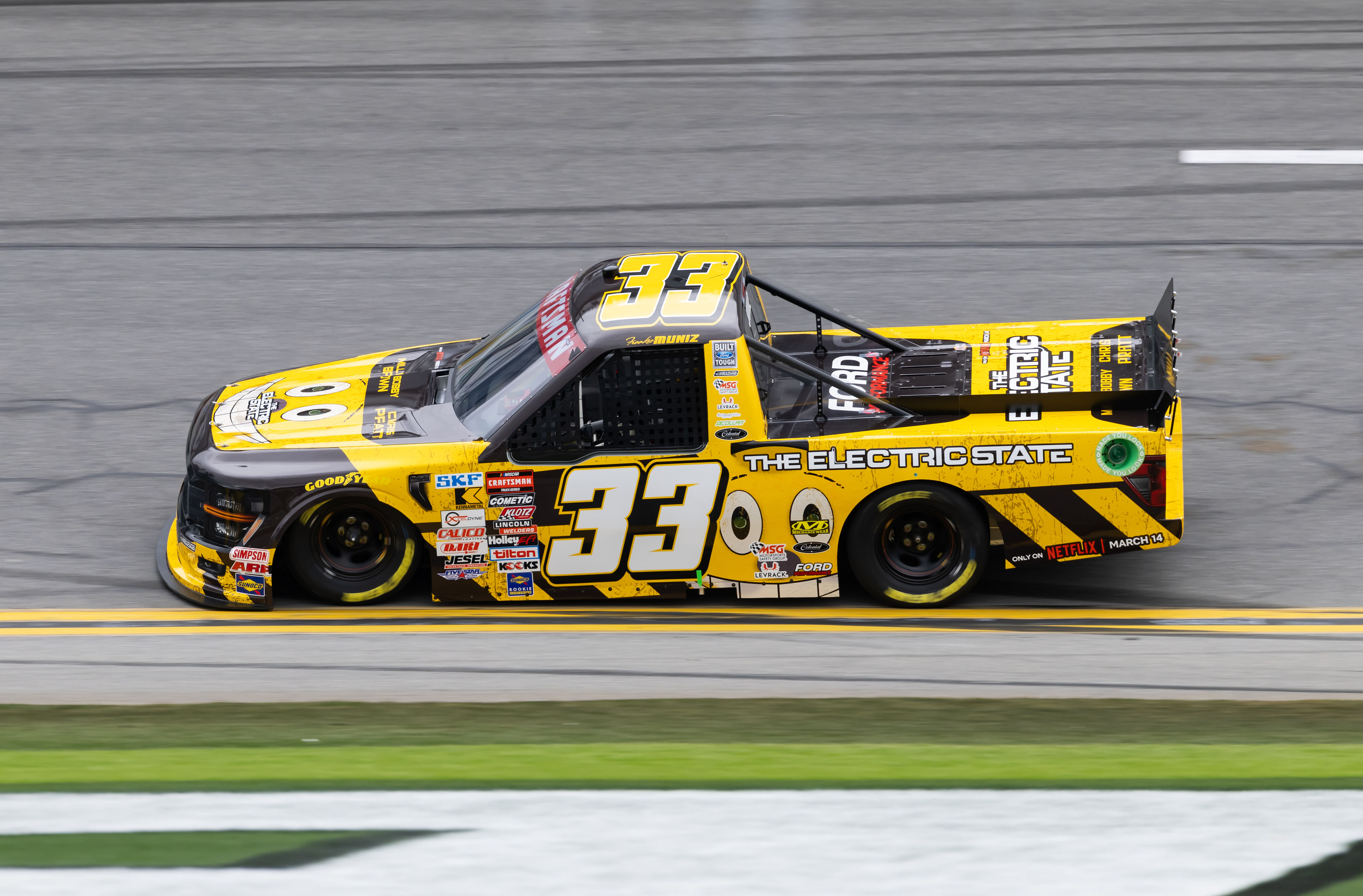 NASCAR Truck Series driver Frankie Muniz (33) during qualifying for the Fresh from Florida 250 at Daytona International Speedway - Source: Imagn Images